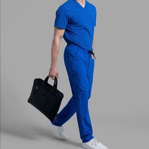 Slim Drawstring Pant- Royal Blue Men Scrubs